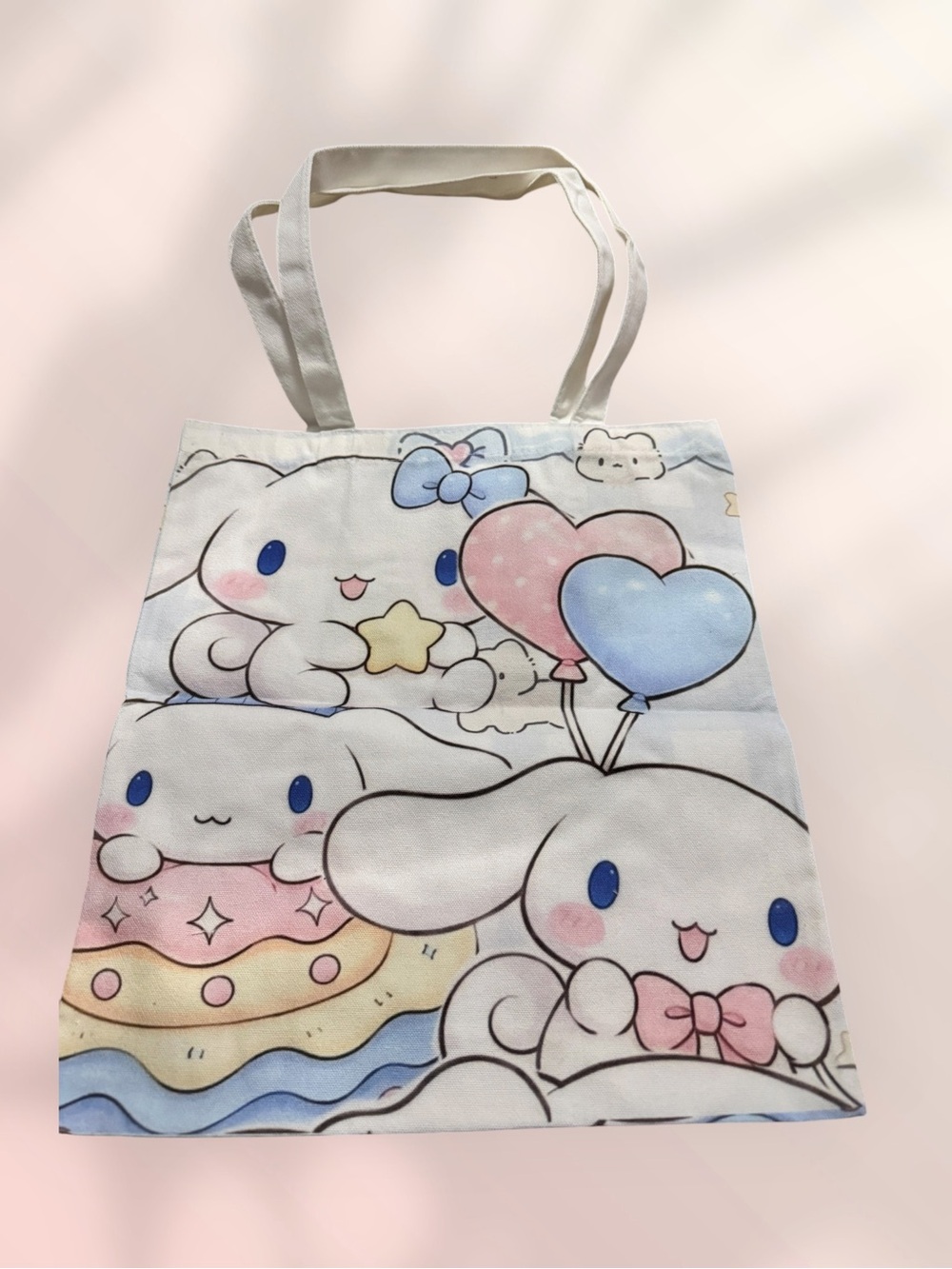 Source Unknown Cinnamoroll Pastel Pink & Blue Canvas Tote